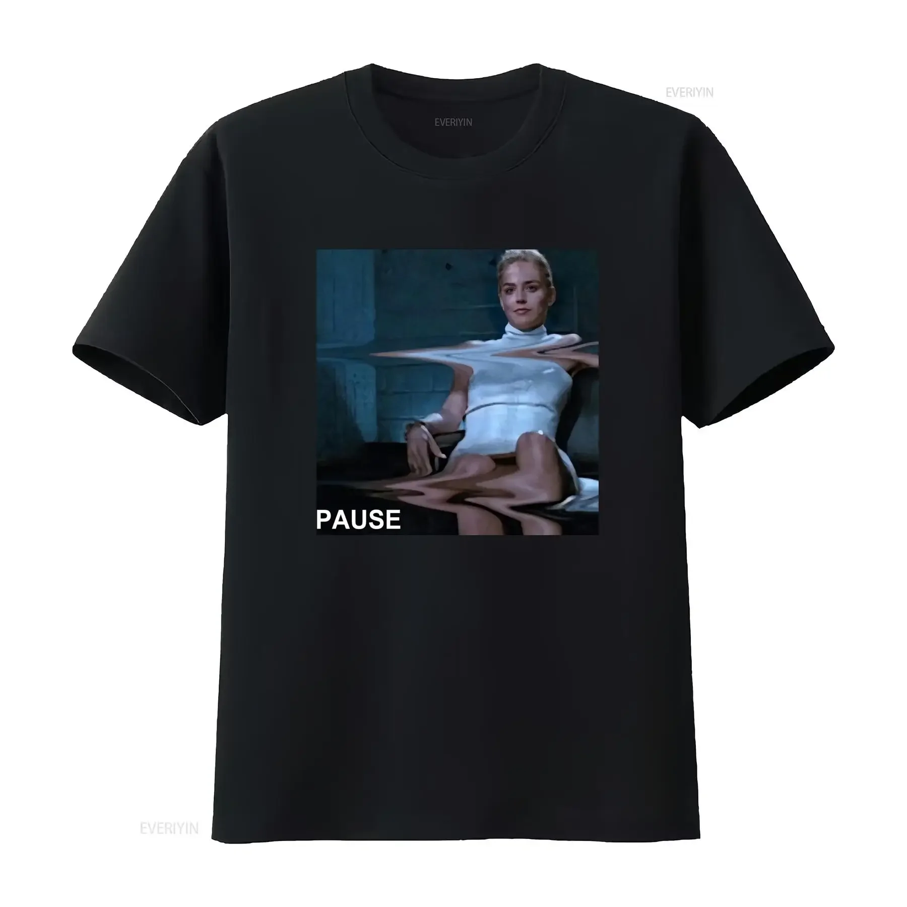 Funny Basic Instinct Sharon Stone Pause Legs Scene Movie Fan T Shirt vintage Washed Breathable Casual designer clothes