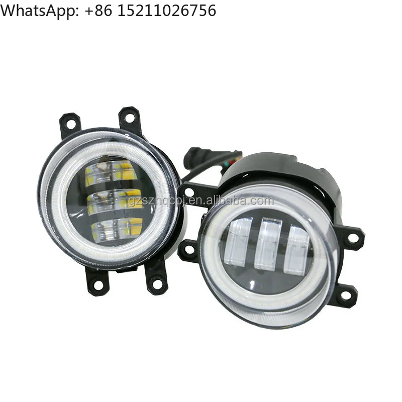 For Adjustable Rotatable Angel Eye Dual Bi-Lens Fog Light for Toyota Full Series Two Beam Front Bumper Fog Lamp Upgrade Replacem