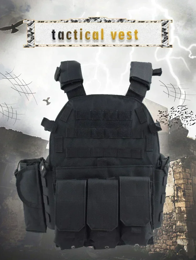 Gilet tactique militaire, armure corporelle, équipement de combat, équipement CS, porte-plaques de chasse, accessoires Airsoft, pochette Wargame, gilet Molle