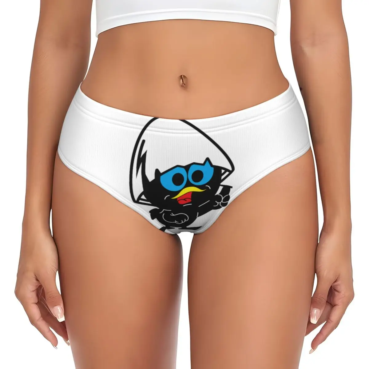 Custom Women's Calimero Black Chicken Cartoon Comic Brief Panties Female Soft Underwear Underpants