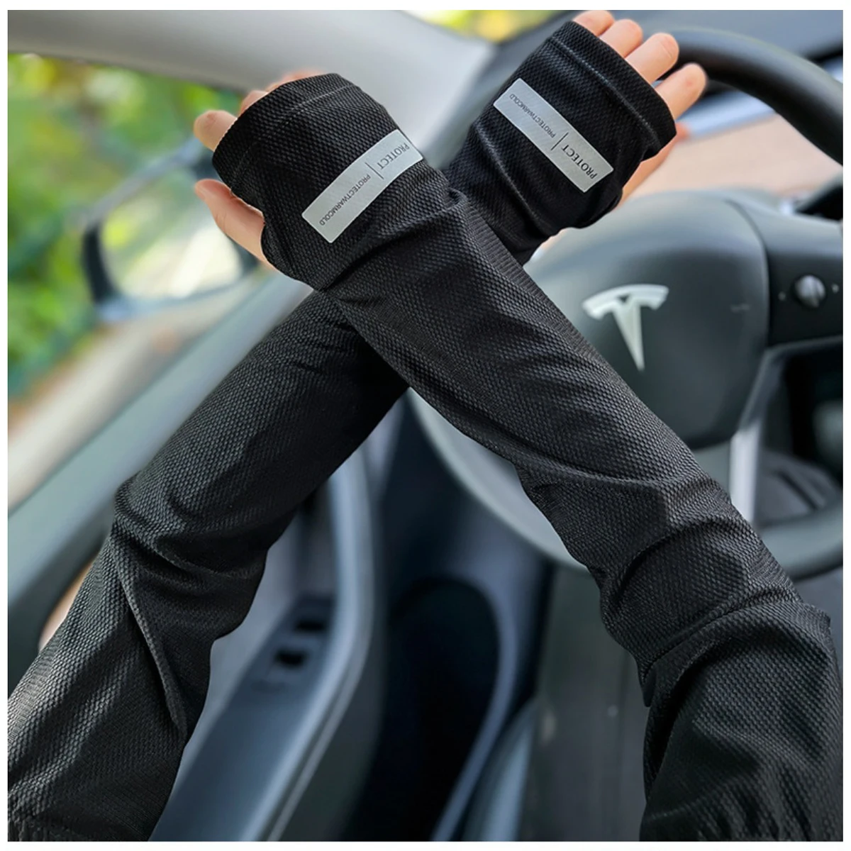 UV Solar Arm Sleeves Men Cycling Mask Long Sleeve Ice Silk Driving Arm Cover Sun-protective Summer Women Anti-Sunburn Cool Muff