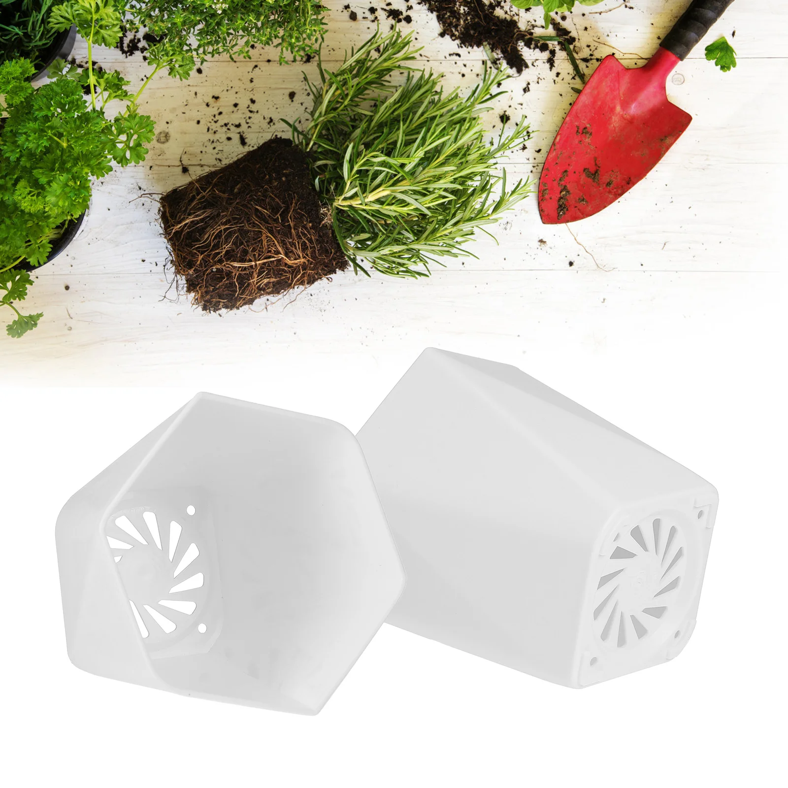 

6 set Plastic Flower Pot With Tray For Succulents Herbs Cactus Garden Home Office Desktop Modern Planter Gardening Container