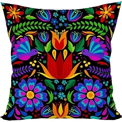 Composite Dragonfly Flower Dahlia Throw Pillow Case Linen Square Cushion Cover Home Sofa Decorative Pillowcase