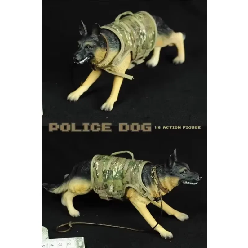 JXK 1/12 Schaal Gesimuleerde Hars Duitse Herder Model Politiehond Desktop Ornament Accessoire Poppen Diermodel Speelgoed