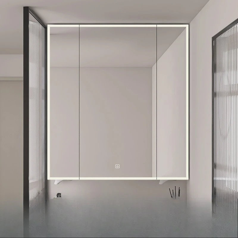 No-standard through-top mirror cabinet Stainless steel moisture-proof mirror cabinet through-top heightening beauty smart mirror