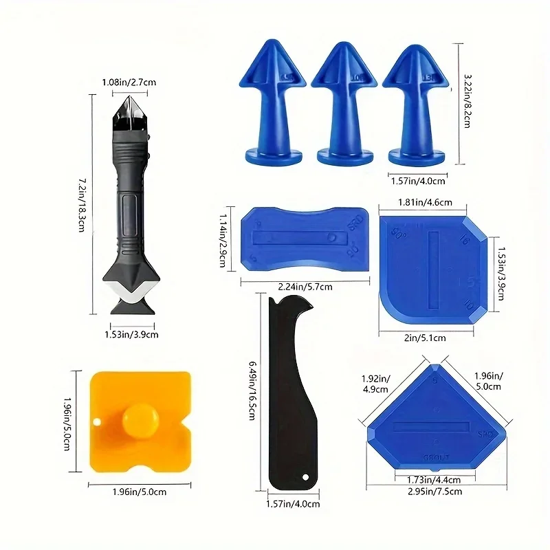 5 في 1 سيليكون مكشطة تسرب السلس أداة إزالة مجموعة السد التشطيب السلس الجص عدة الطابق قالب إزالة طقم أدوات يدوية