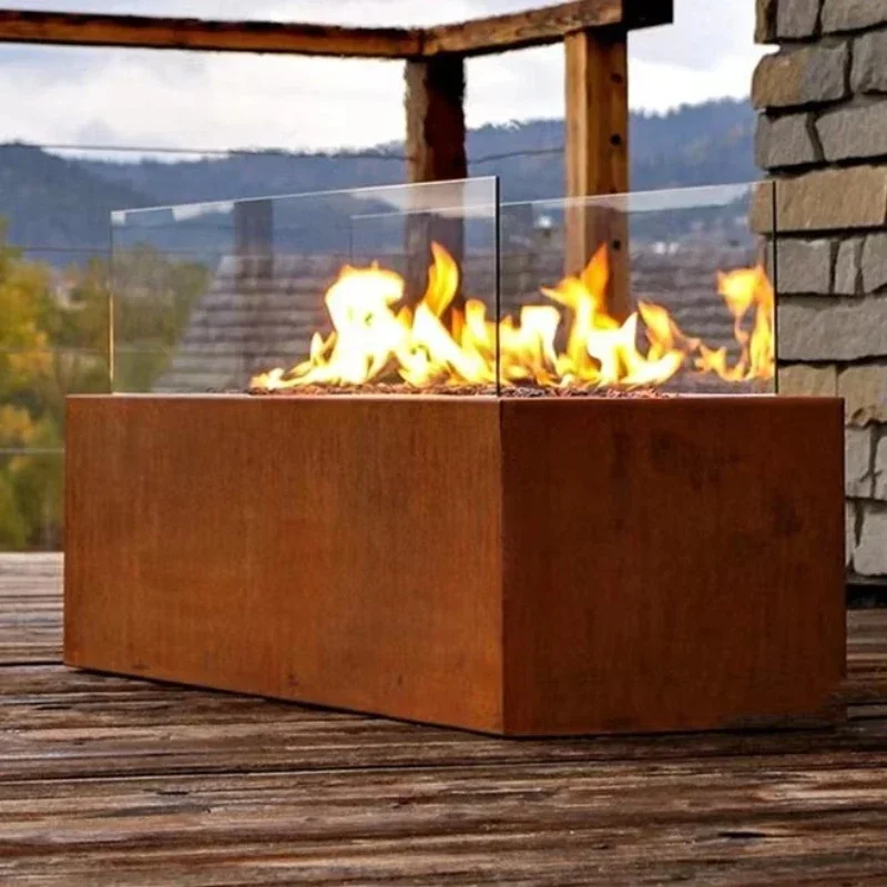 Newly designed fireplace glass fireplace steel gas fire pit
