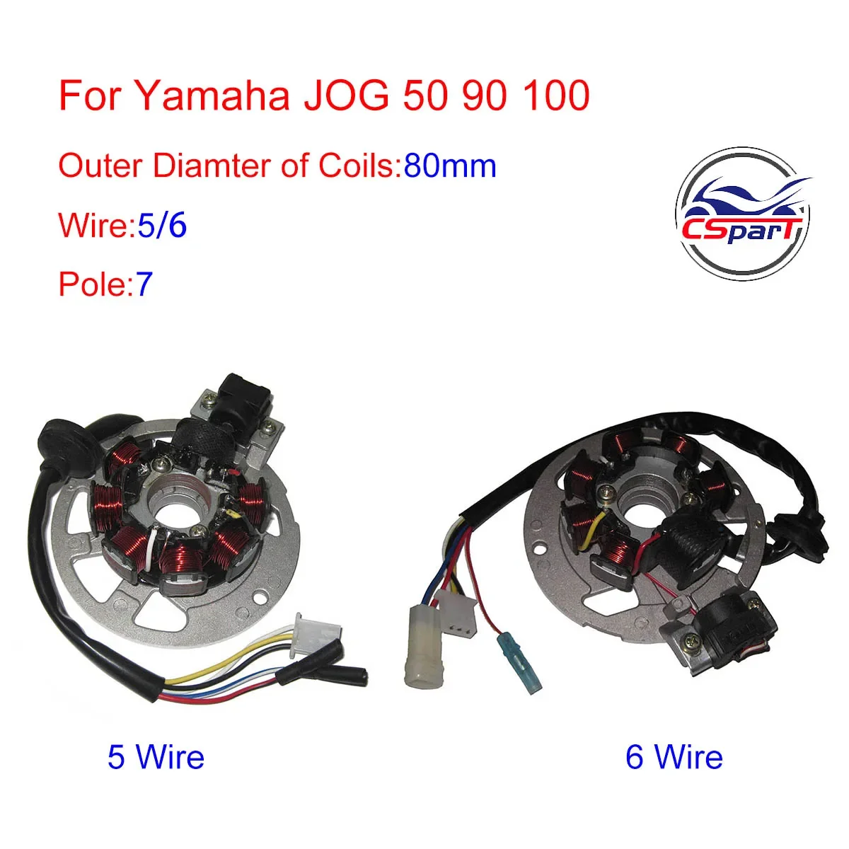 Magneto Stator Plate 7 Pole Coil 5 6 wire 1PE40QMB Jog 50 90 Jonway Kazuma Keeway Scooter Go Kart Parts