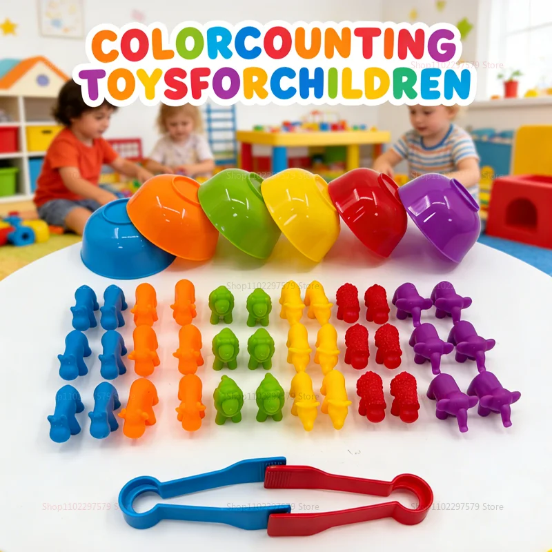 

Познание животных Монтессори Сенсорные игрушки Радужная сортировочная игра-пазл Образовательный подарок Мелкая моторика Детский обучающий игровой набор