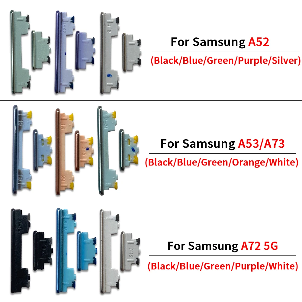 Phone Power Volume Button For Samsung A52 A53 A73 A72 5G Power Button ON OFF Volume Up Down Side Button Key