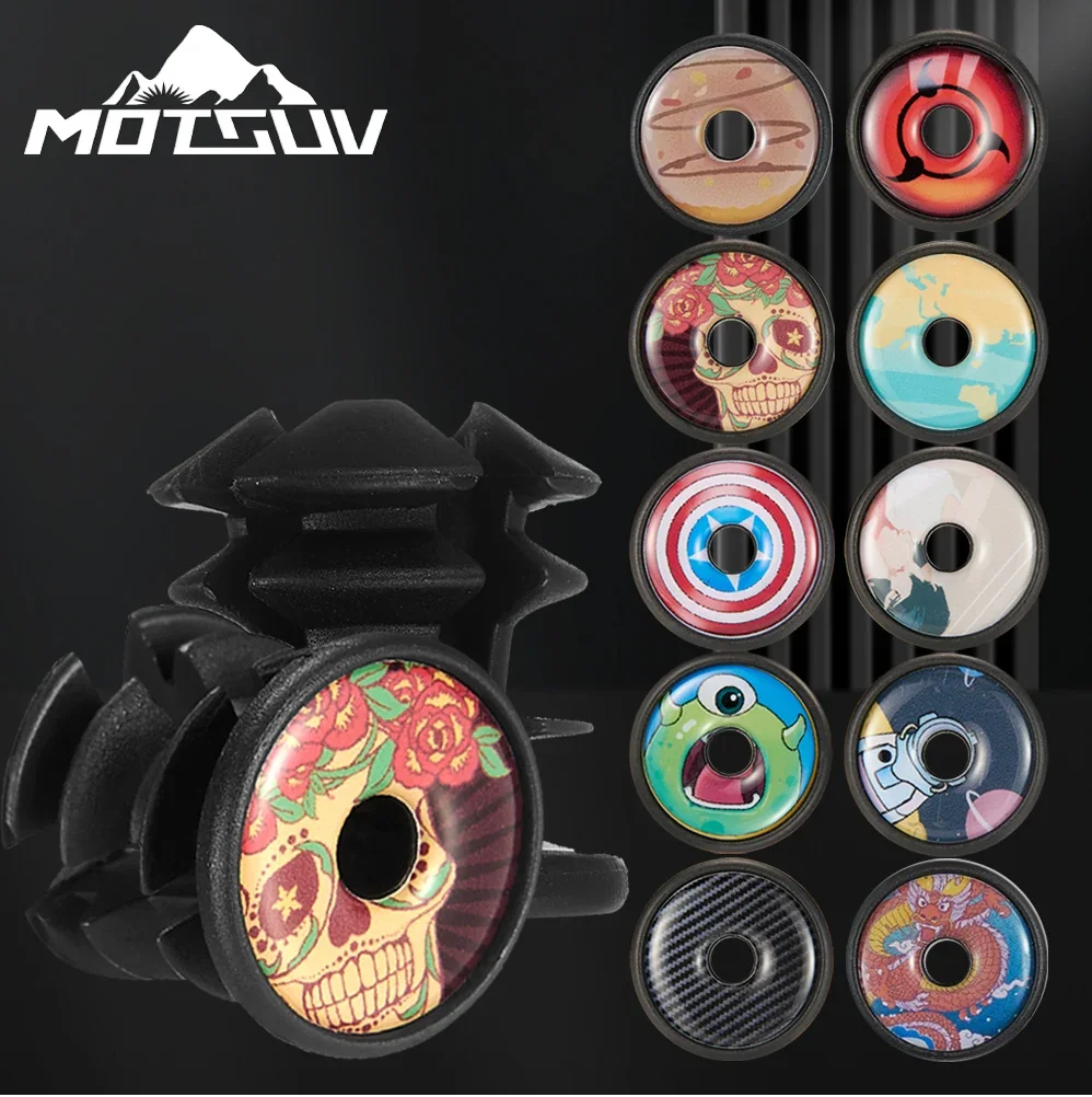 MOTSUV New 8 Pattern Are Available Cycling Handlebar Cap Bicycle Grips Aluminum Alloy Bike Handle Bar End Plugs Bicycle Parts