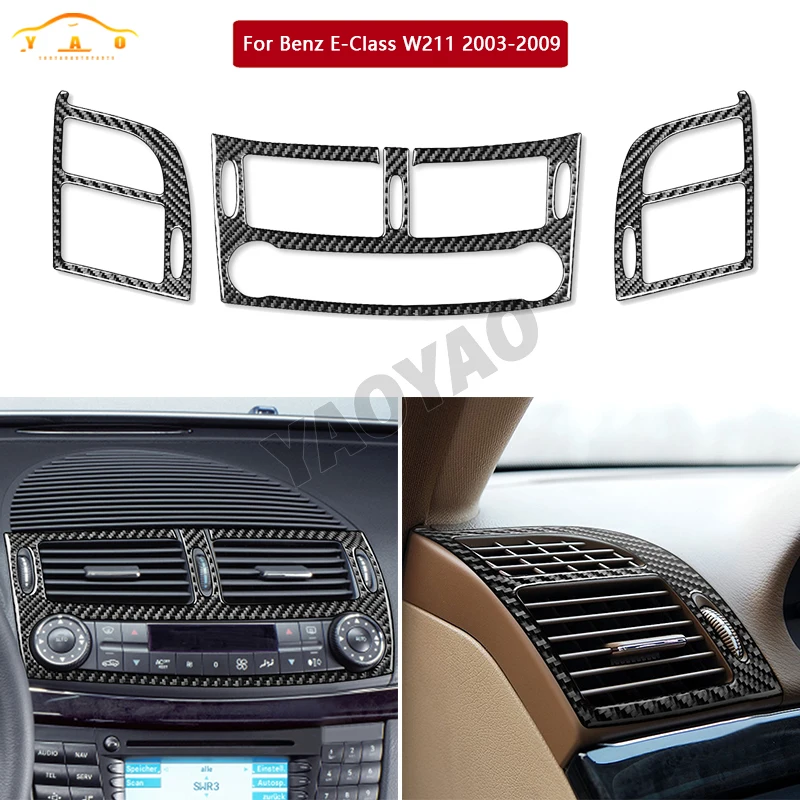 

Carbon Fiber Center Control Air Conditioner Vent Outlet Sticker For Mercedes Benz E-Class W211 2003-2009 Interior Accessories