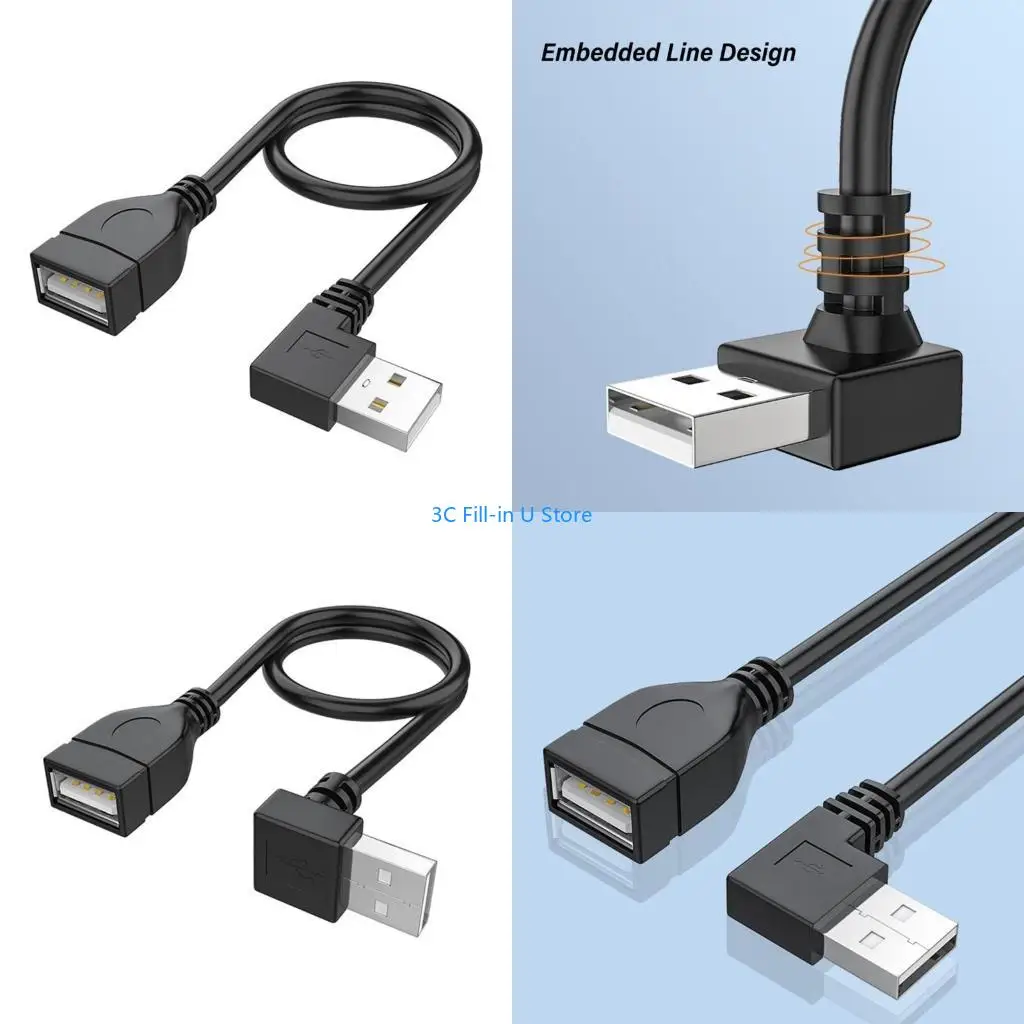 G8TA Flexible USB 2.0 Cable with 90 Degree Angled Extension Cord 480M Easy Connection