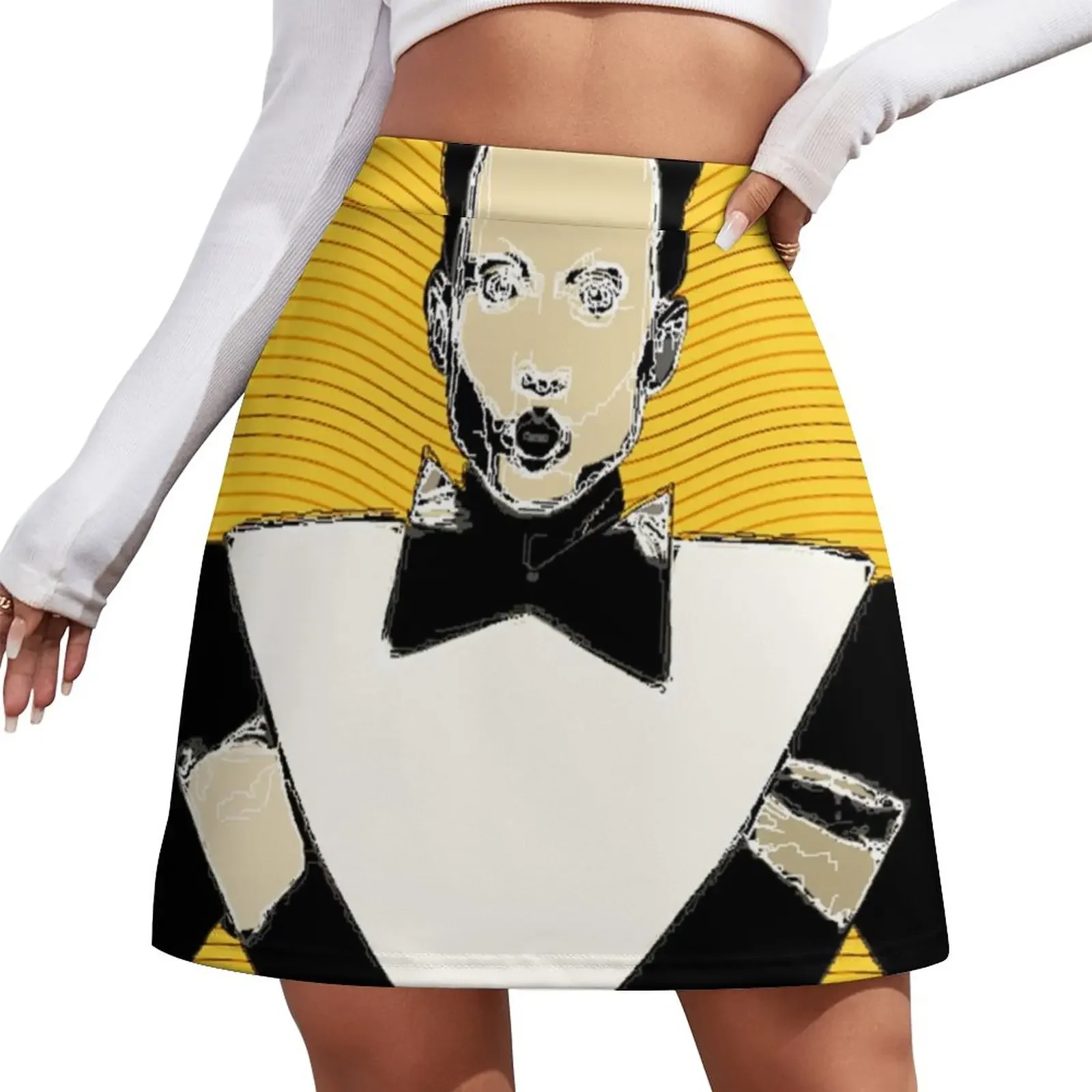 Nomi in Orange Minirock Kurze Röcke Mini-Jeansrock Sommerkleid