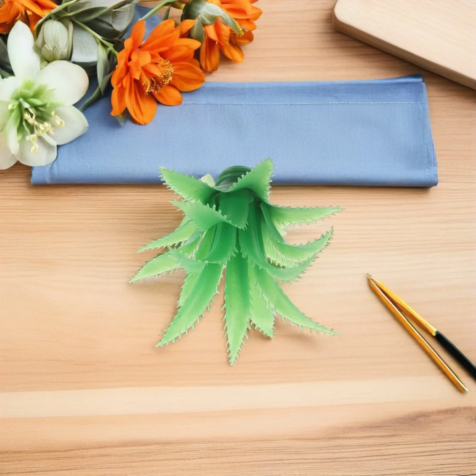15 pièces de feuilles d'ananas artificielles réalistes, tiges de feuilles vertes pour fournitures de bricolage, accessoires de photographie, décorations de maison simulées