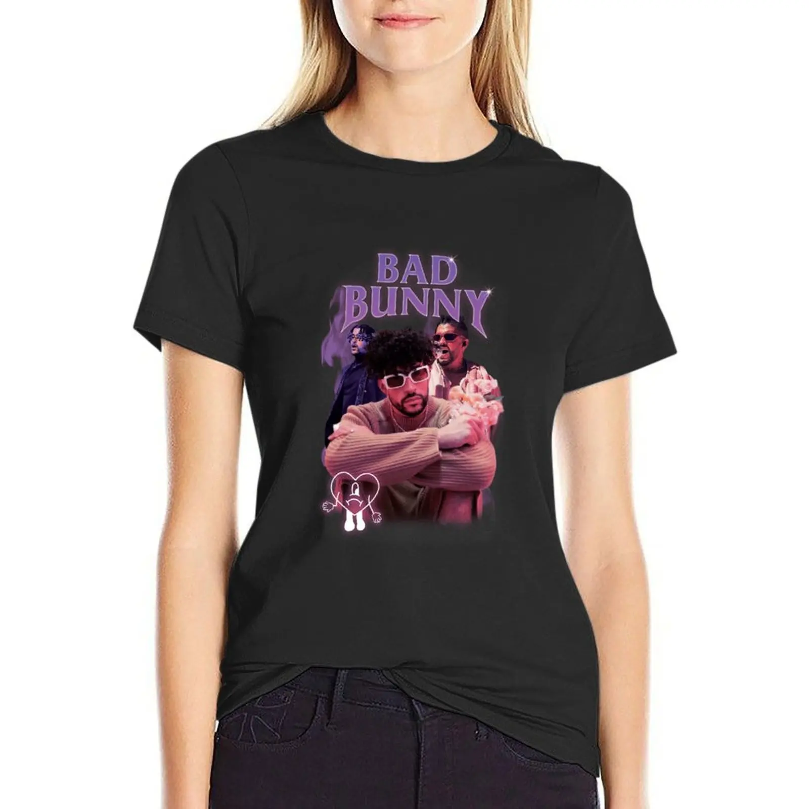 

Bad Bunny T-Shirt customs design your own lady clothes animal print shirt for girls tees t shirt for Women