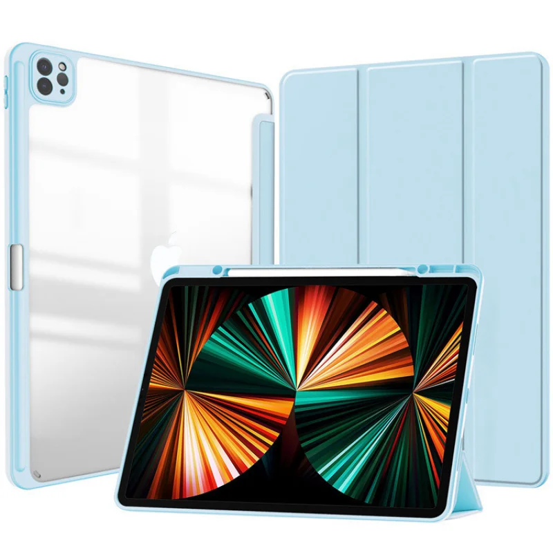 

Защитный чехол для iPad, акриловый, 10,9/11 дюймов, с защитой от изгиба, 9,7, 10,2, с отсеком для стилуса, чехол-трансформер с мягкими краями.