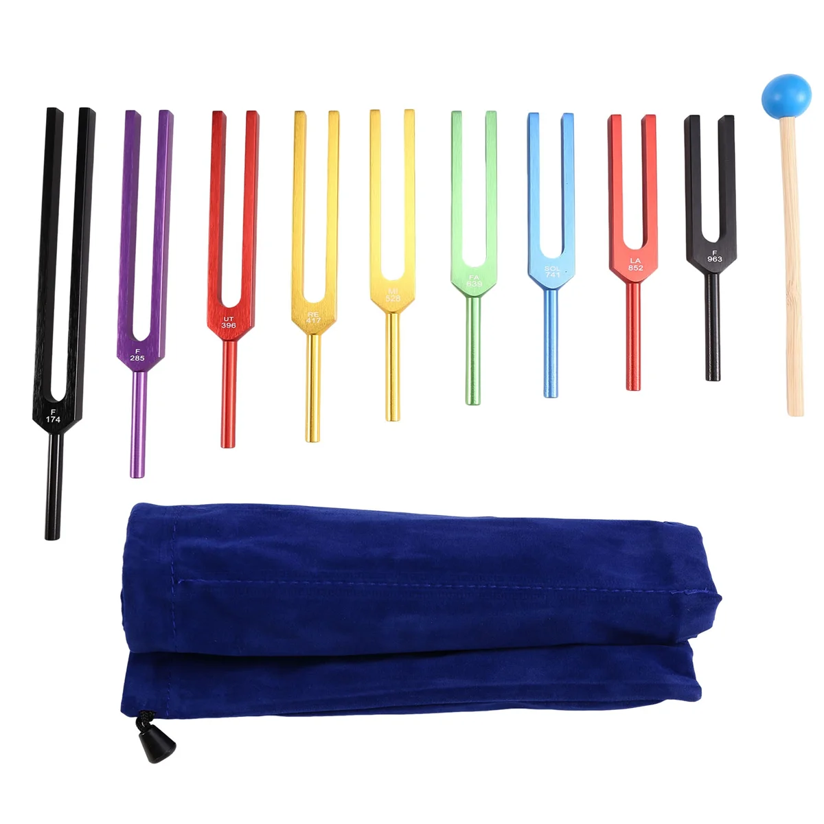 

AA85 Tuning Forks Chakra Set,174Hz/285Hz/396Hz/417Hz/528Hz/639Hz/741Hz/852Hz/963Hz,for Healing Chakra,Sound Therap Multicolor