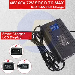 super soco tc max batterys 48V 60V 72V 10A 6A 5A fast smart Charger original plug soco TS TC CU DU CU mini battery charger 70.5V