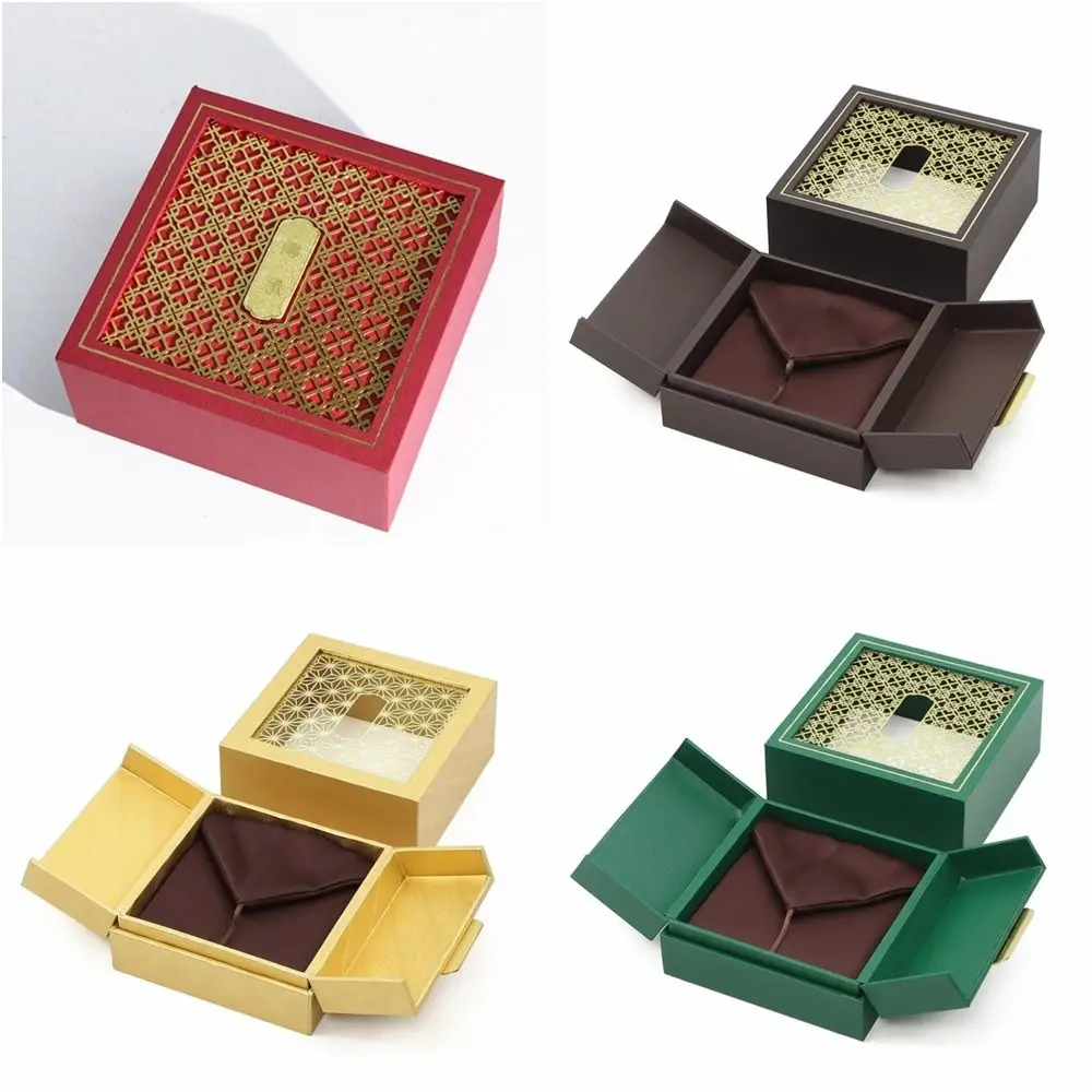 

Прочная шкатулка для украшений с двойным открытием, традиционная золотая шкатулка с ажурным узором, футляр для хранения браслетов, подарочная упаковка