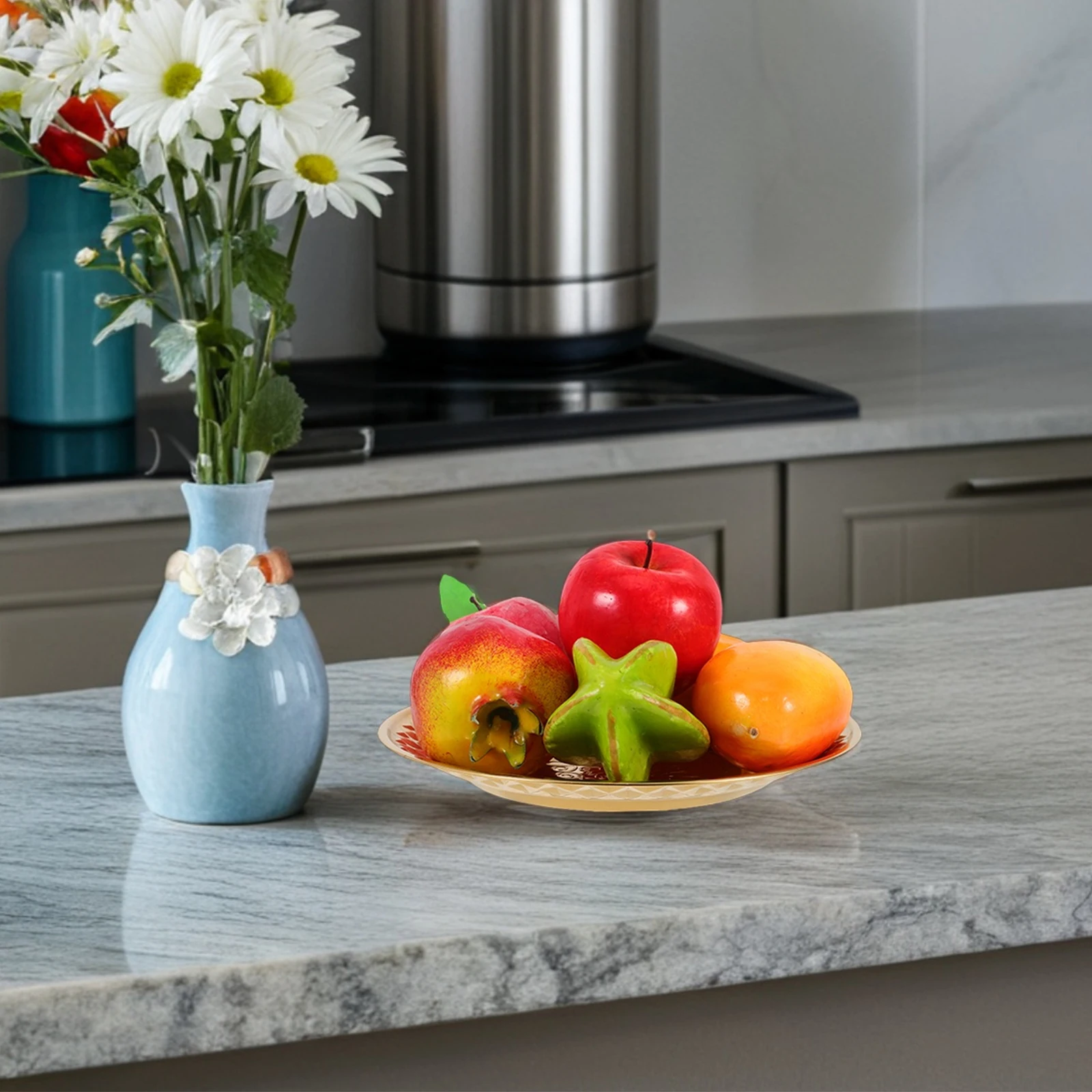 

2 PCS Dessert Plate Mini Trays for Appetizer Dish Metal Plates Stainless Steel Round Dinner