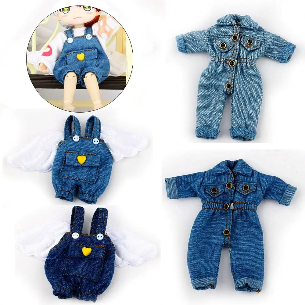 Kualitas tinggi untuk 1/11 ob11doll untuk 1/12Bjd celana Denim boneka Obitsu11 Aksesori boneka pakaian boneka overall