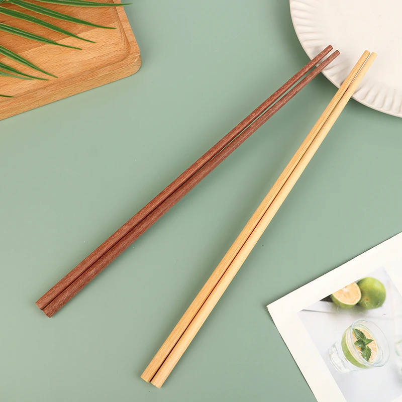 1Pair 2Colors 32cm Trombone Fried Noodles Chopsticks Food Stick Chinese Style Extended Hot Pot Wooden Cooking Chopsticks