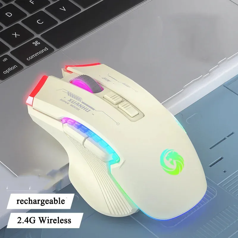 2.4G Wireless Computer Mouse For Laptop PC Bluetooth RGB Rechargeable Wireless Mouses Mice LED Backlit Ergonomic Gaming Mouse