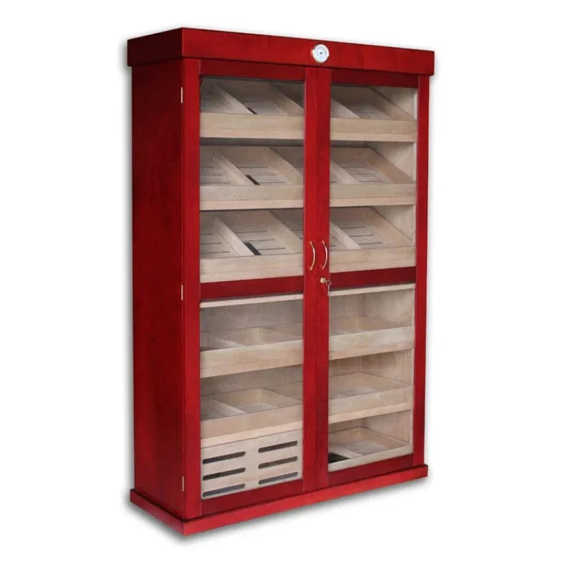 custom.Black Spanish Cedar Cabinet Smoke Display Stand Wooden Cigar Humidifier Cabinet Large Cigar Lounge Decoration Cigar Cabin