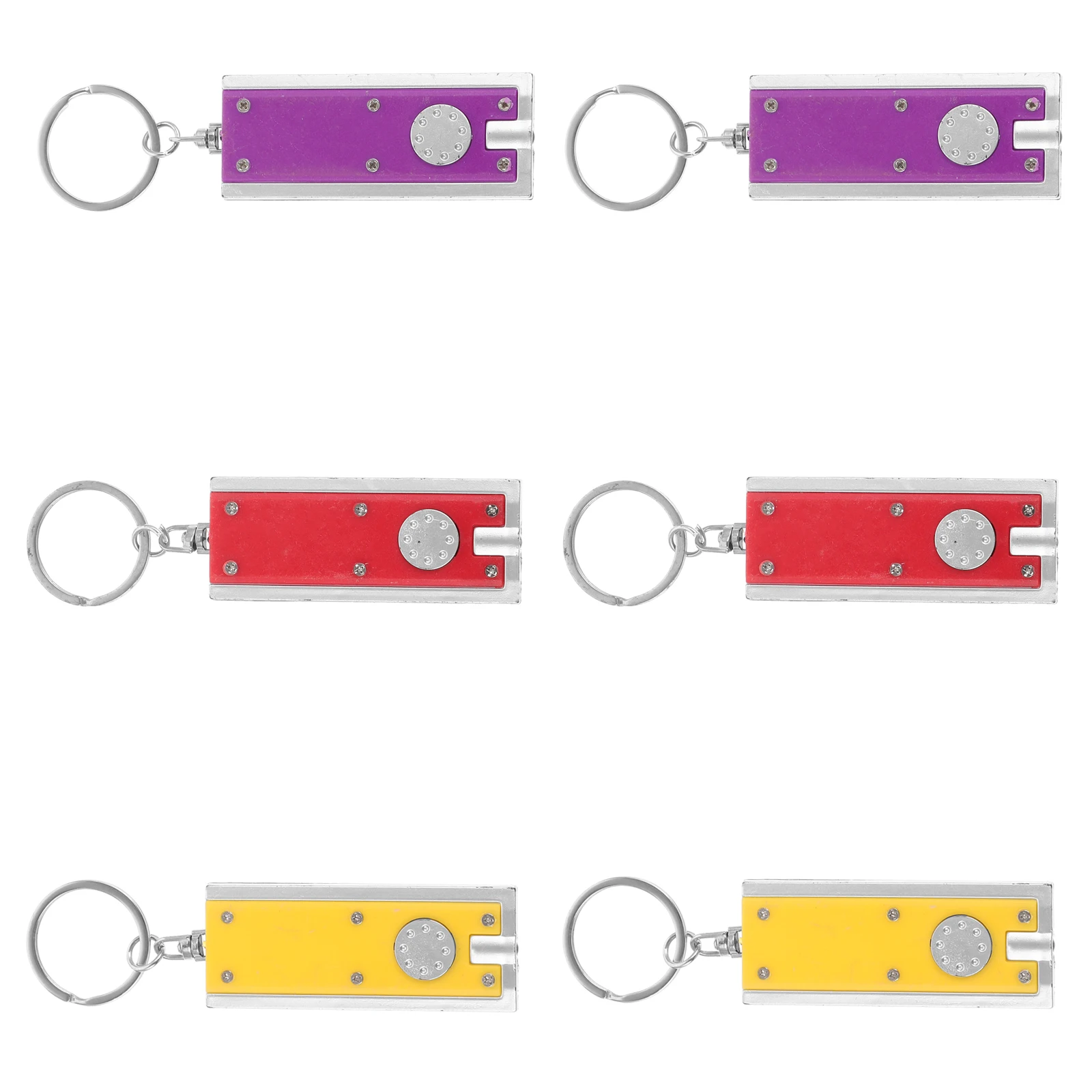 

6pcs LED Durable Material Unique Design Led Key Ring Flashlight Keychains Bag Pendant Key Decoration Small Gift