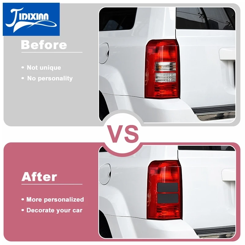 JIDIXIAN Car Rear Taillight Tail Light Lamp Decals Decoration Cover Stickers for Jeep Patriot 2011 2012 2013 2014 2015 2016