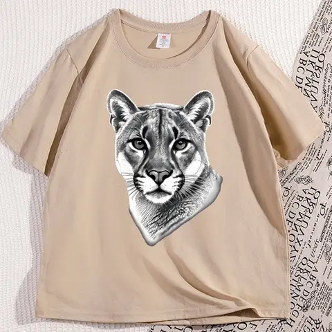 Cougar T Shirt Naturliche Big Cat Beauty Graphic T Shirts Top Men Women Comfortable Short-sleeve Tshirts Unisex Clothing