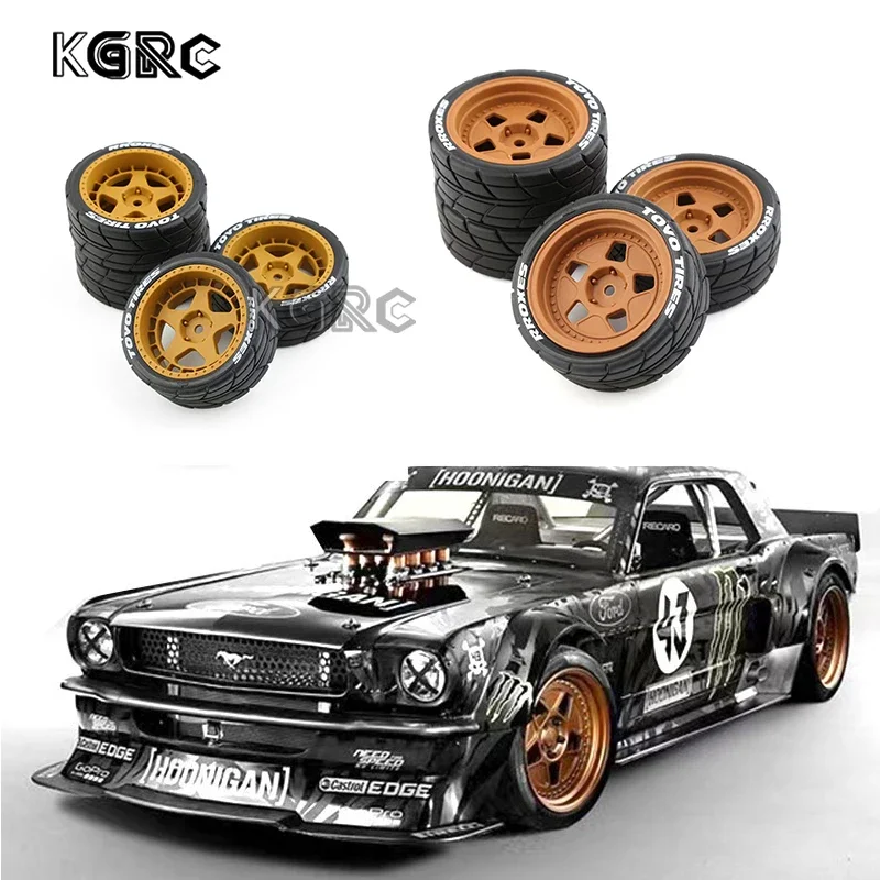 

4pcs 65mm Plastic Wheel Rim Rubber Tire For 1/10 RC Rally Racing TAMIYA TT02 TT01 XV01 HSP HPI KYOSHO D5S WLtoys