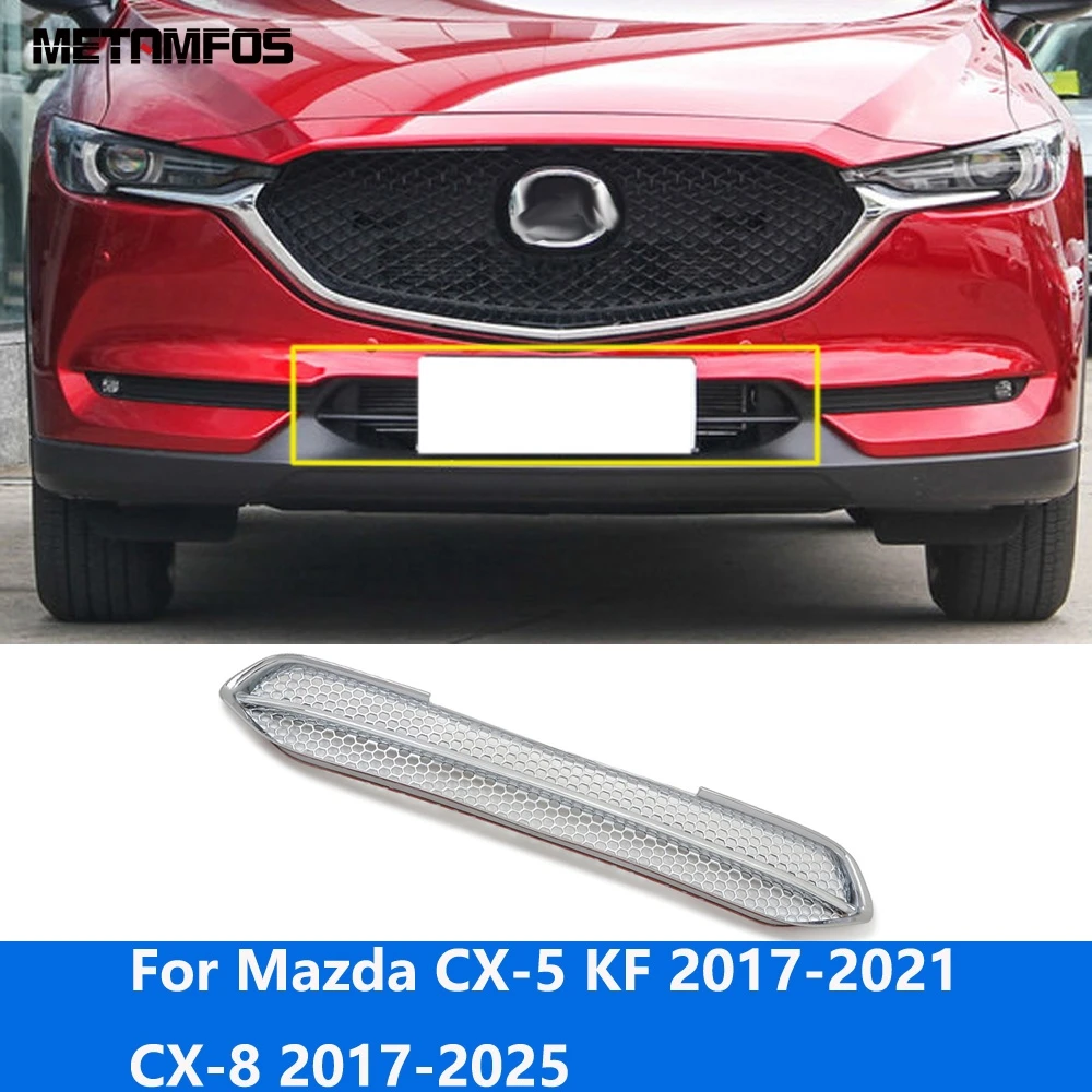 

For Mazda CX-5 CX5 KF 2017-2021 CX-8 CX8 2017-2025 Chrome Front Lower Grille Racing Grill Cover Trim Accessories Car Styling
