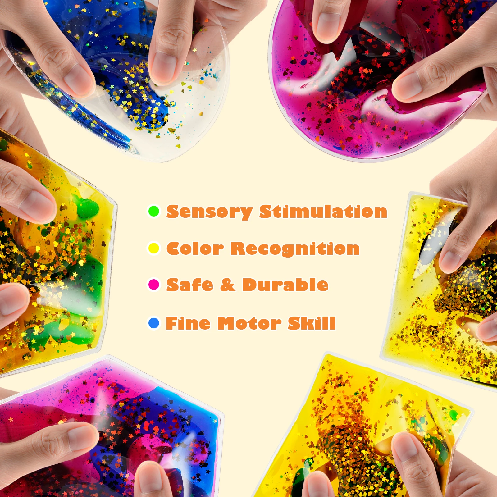All-in-One Sensory ของเล่นสําหรับ Calming ออทิสติก Therapy Kit Sensory ของเล่นสําหรับออทิสติกของเหลวของเล่นยางนุ่ม 24PCS