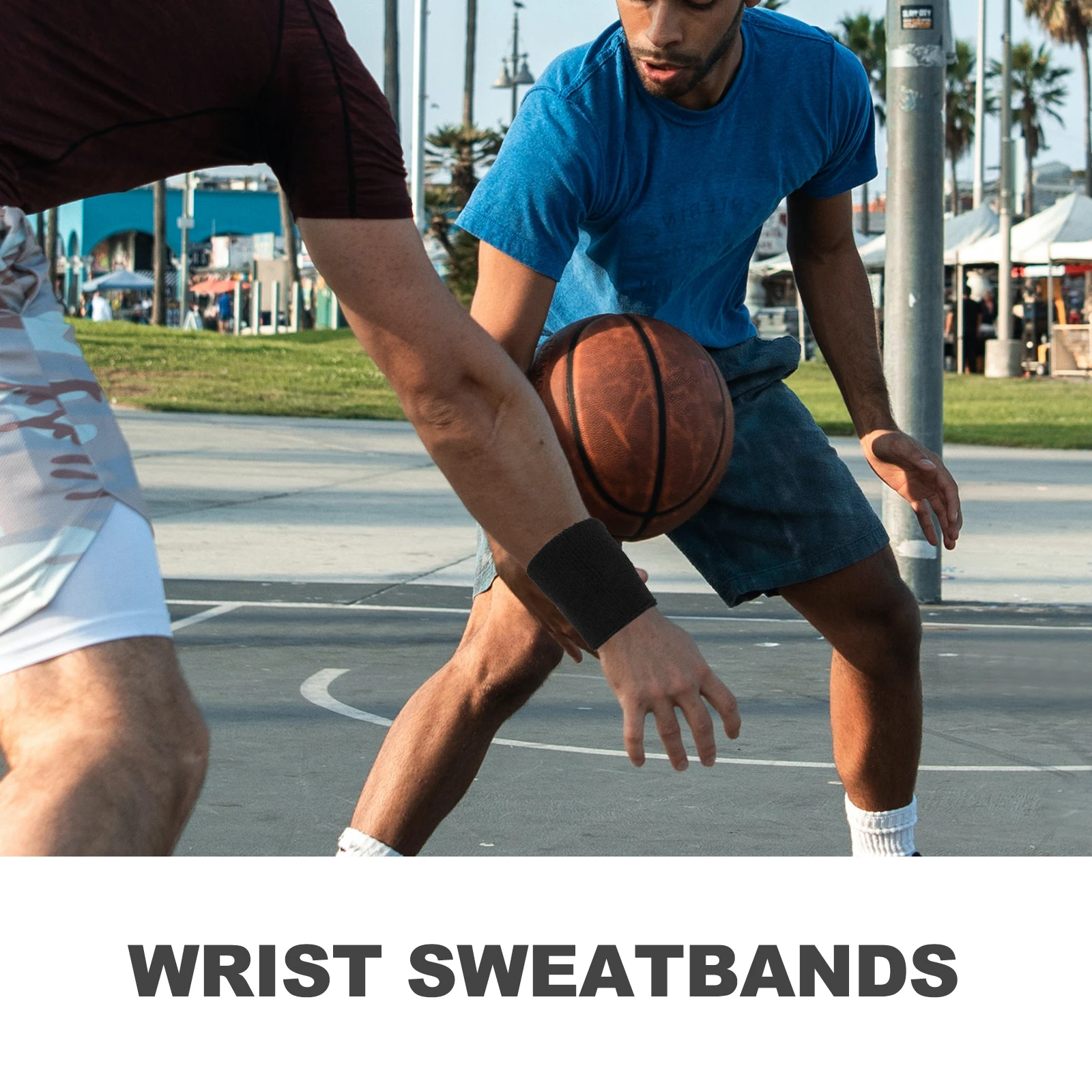 

6 Pcs Wristbands Black Floor Dance Socks Sweatbands for Men Fitness Basketball Tennis Running Dance Socks Over Shoes