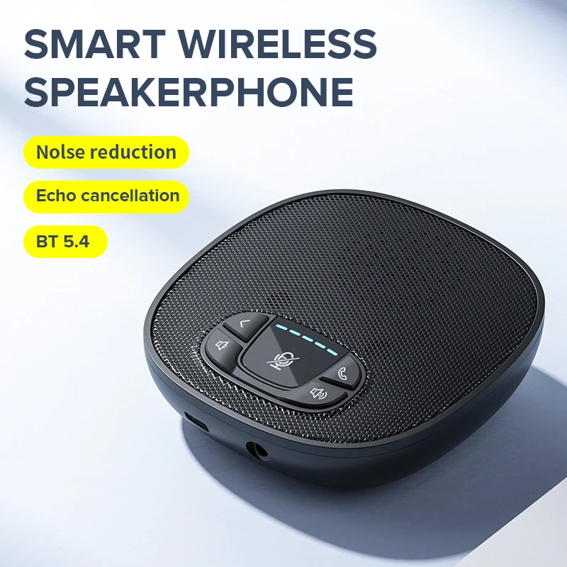 Omnidirectional desktop conference speaker for conference recording, Bluetooth wireless speaker, echo cancellation function