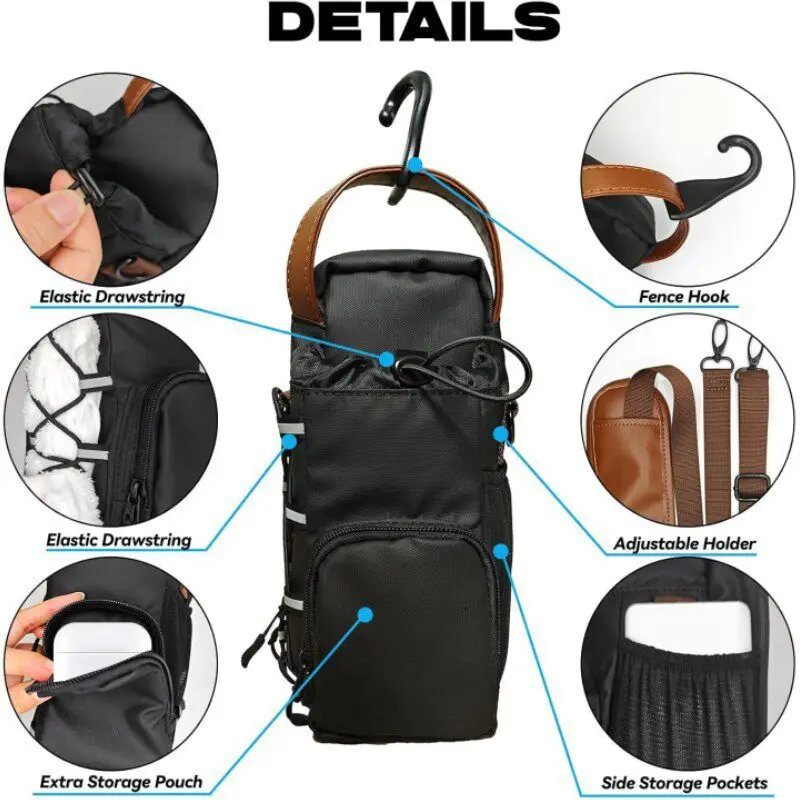 Magnetic Gym Bag Portable Water Bottle Bag for Gym With Magnet Large Capacity Crossbody Carrier Bag Gym Accessories Storage image 3