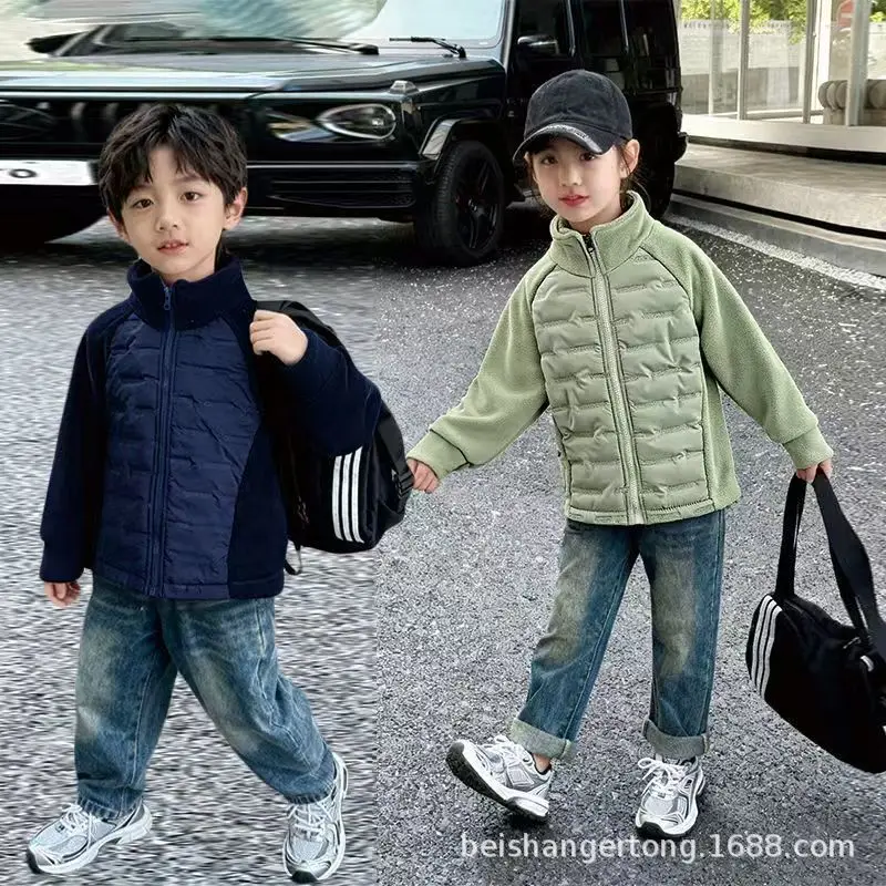 2026 New Winter Kids Padded Coat Thick Warm Inner Liner Jacket Windproof Cotton Outerwear for Boys Girls