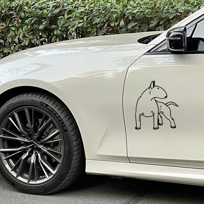 

1pc 2D Flat Bulldog Cartoon PVC Sticker Self-Adhesive Semi-Matte Waterproof Decal for Motorcycle Car Helmet