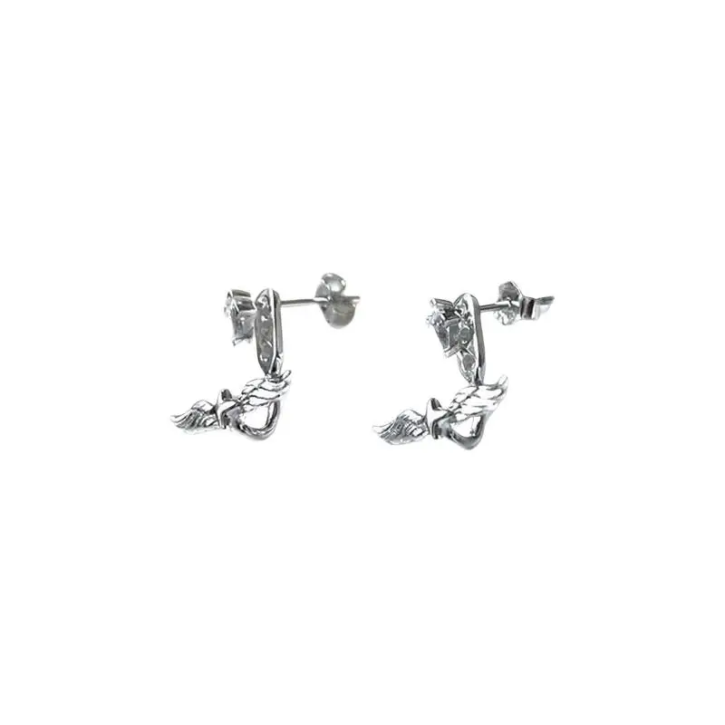 NEW 1Pcs Creative Angel Wings Earring Y2K Cool Rear Hanging Earring For Women Fashionable Detachable Jewelry Accessory Gift