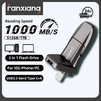 Fanxiang FF952 1000MB/s USB Flash Drive USB3.2 Gen2 512GB 1TB Type-C+USB-A 2 in 1 High Speed Solid State Pen Drive For Laptop PC