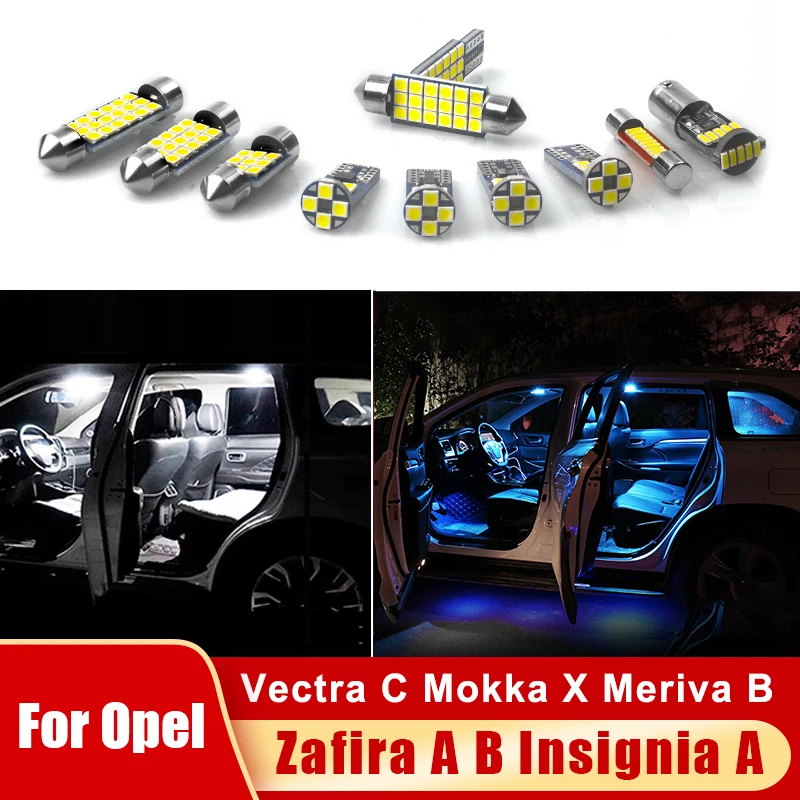 For Vauxhall Opel Zafira A B Insignia A Vectra C Mokka X Meriva B Car LED Bulbs Interior Reading Lamps Trunk Light Accessories