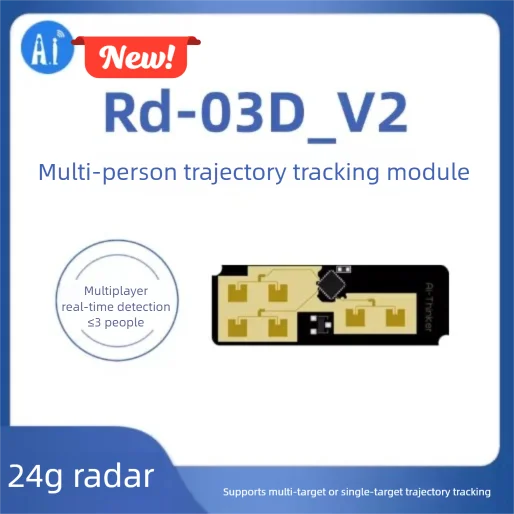 

24G Multi-target human motion trajectory positioning and tracking radar module Rd-03D sends One signal and Receives two signals