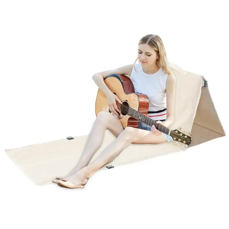 

Folding Beach Lounge Chair Stable Foldable Mat Camping Pad Beach Chair Ergonomic Lightweight Reclining Tanning Mat Backrest For