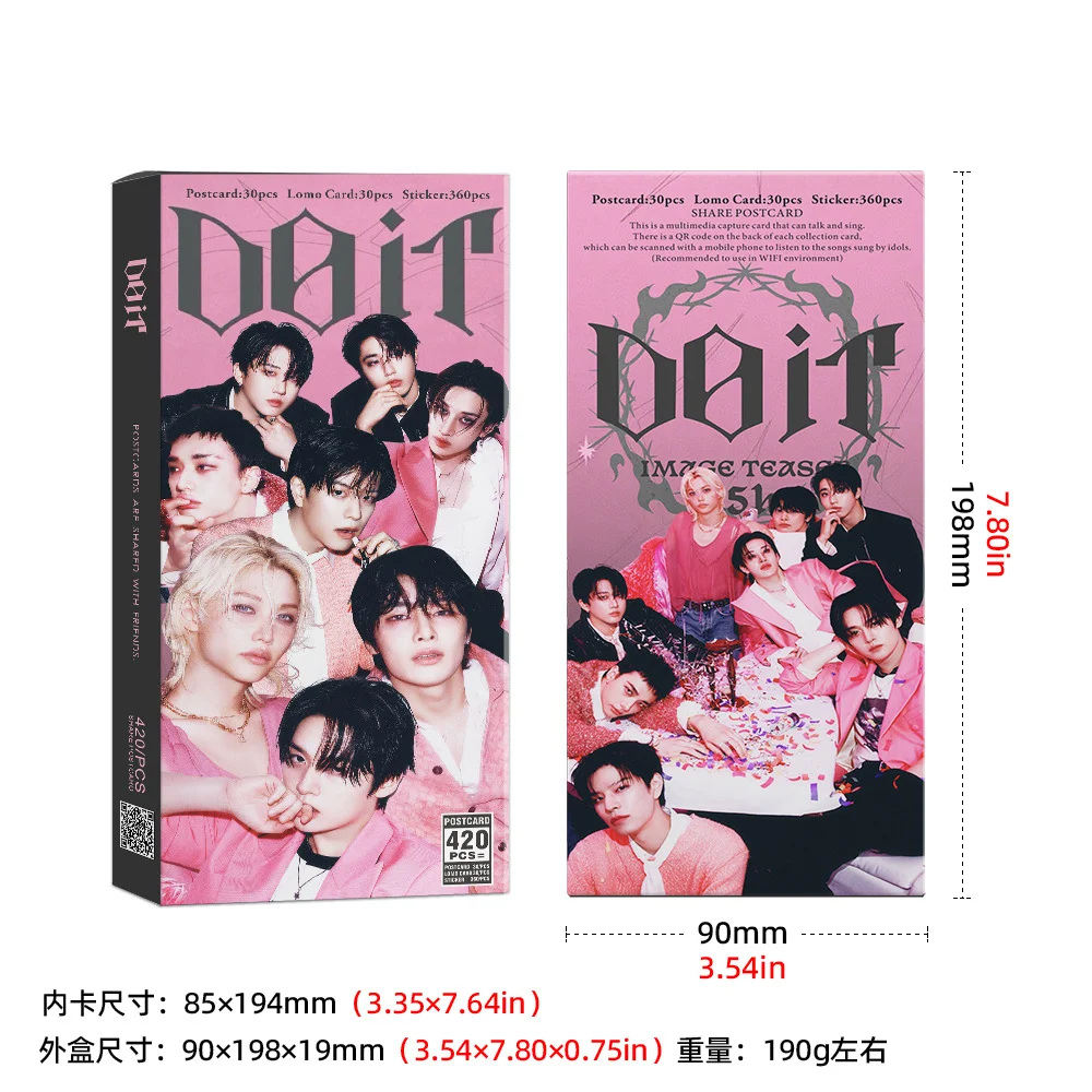 420PCS new Stray Kids KPOP album DO IT Lee Yong Bok Hwang Hyun Jin message blessing card with sound sharing postcard gift card