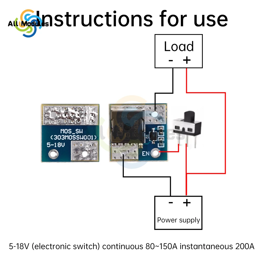 5-18V Mini High Power MOS Trigger Switch Driver Module Field Effect Tube PWM Regulation Electronic Switch
