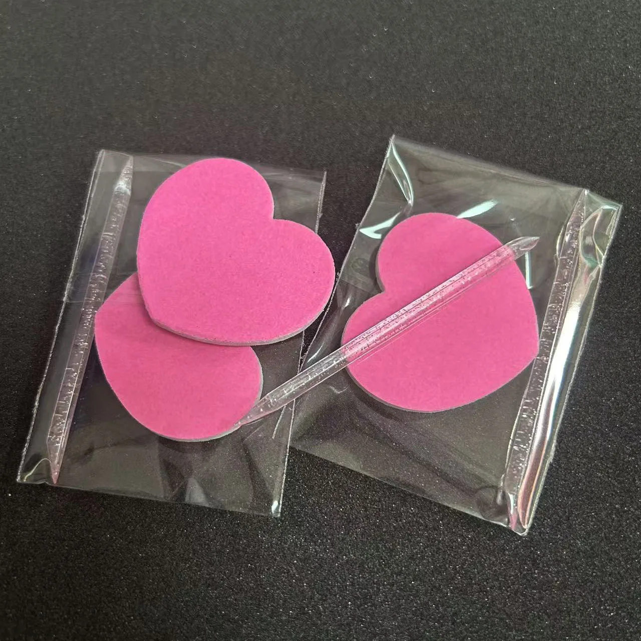 10-delige manicureset pedicureset wegwerp nagelkit roze hart nagelvijl nagelriemschuiver