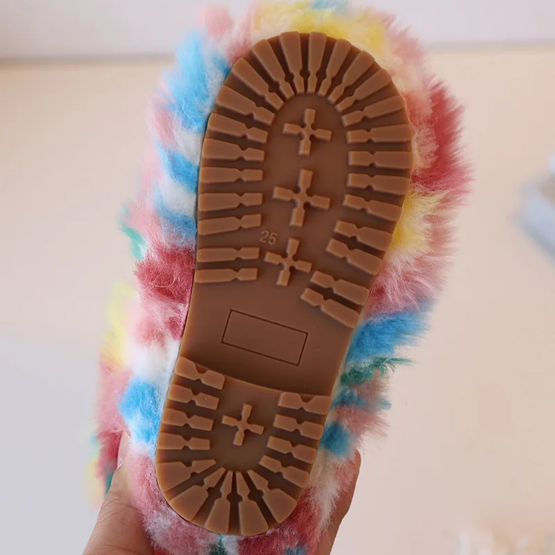 Fashion Show Camouflage Color Kids Snow Boots Winter Warm Plush Baby Girls Ankle Boots Graffiti Children's Shoes