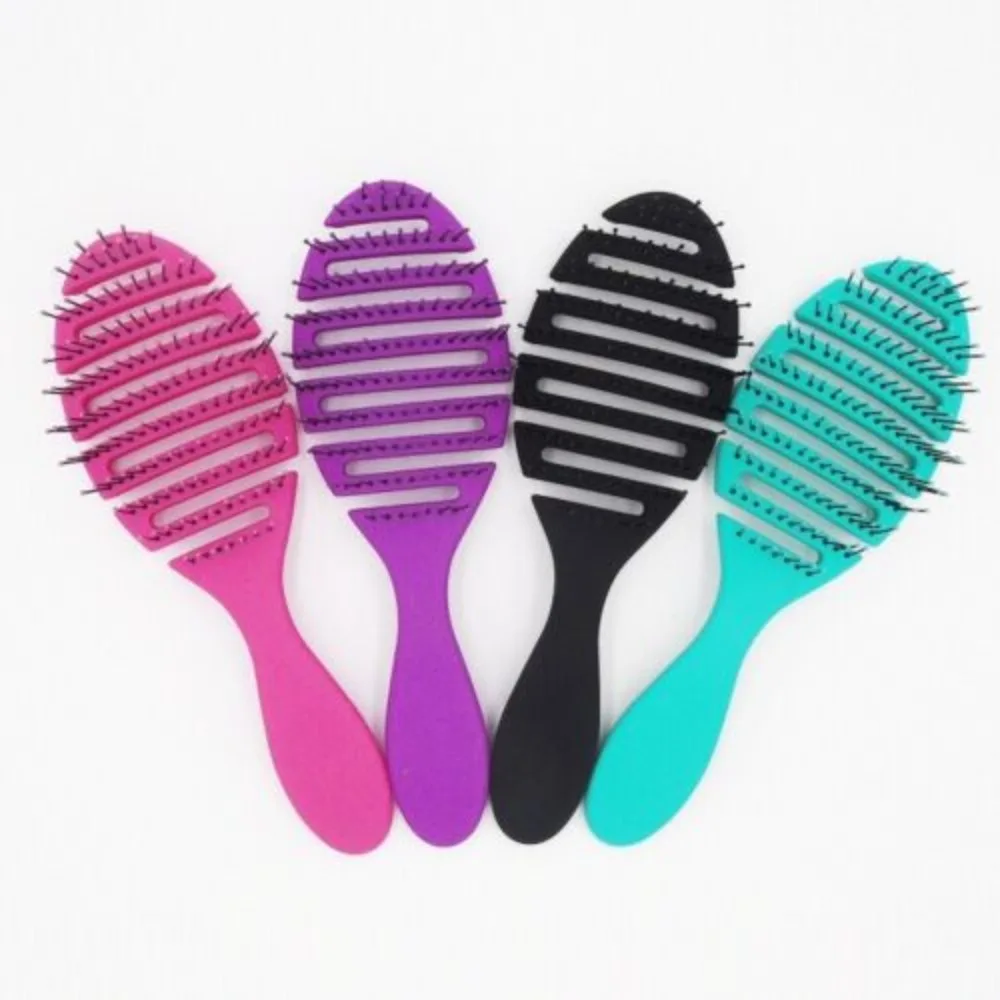 4 Colors Detangling Hair Brush Flexible Vented Professional Flex Dry Wet Massage Comb Hair Combs Salon Hairdressing Accessories